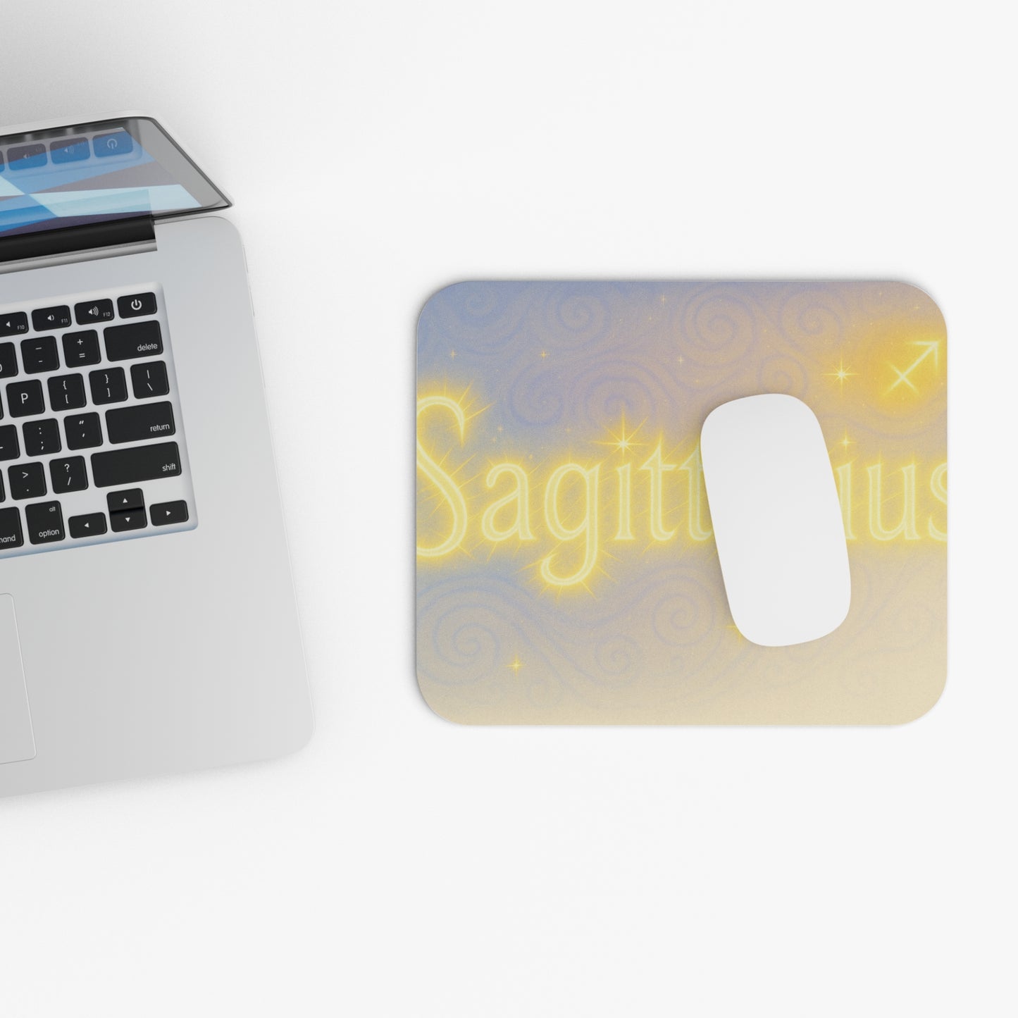 Sagittarius Glow Mouse Pad - Zodiac Sign Desk Accessory, Astrology Gift, Cosmic Decor, Office Stationery, Unique Mousepad