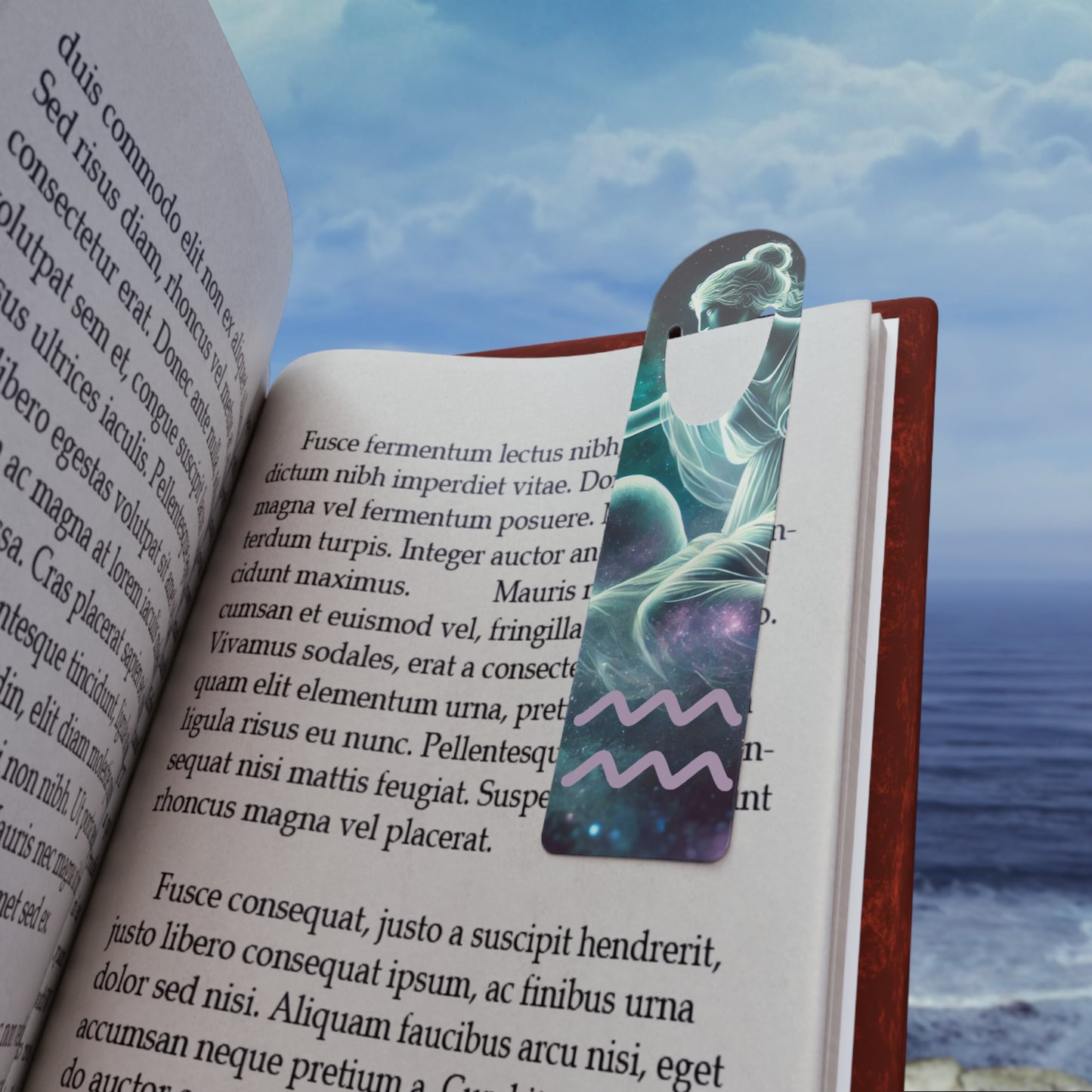 Celestial Aquarius Zodiac Bookmark, Astrology Gift, Book Lover Accessory, Galaxy Decor, Reading Essentials, Aquarius Bookmark