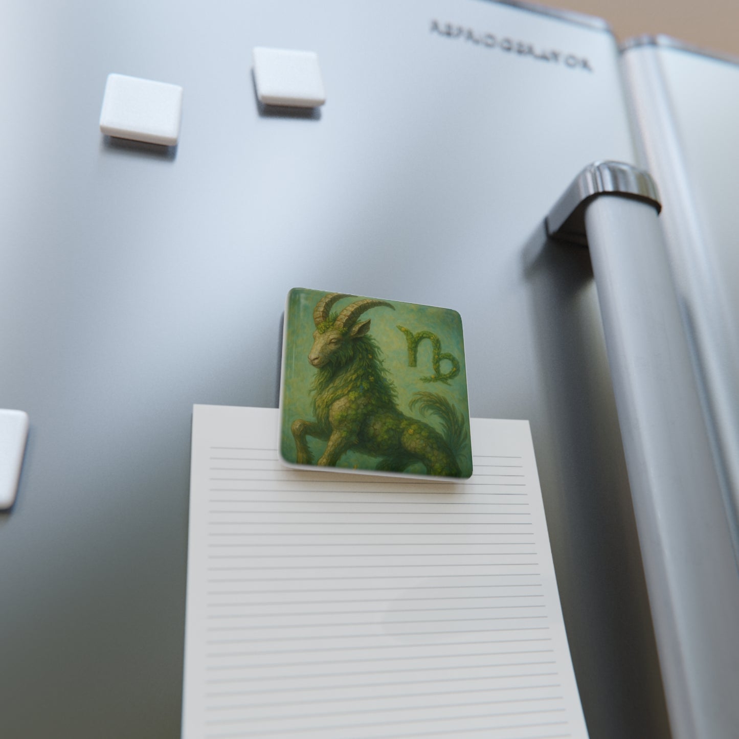 Capricorn Zodiac Porcelain Magnet, Square, Astrology Decor, Unique Gift for Astrology Lovers, Kitchen Fridge Magnet, Horoscope Collectible