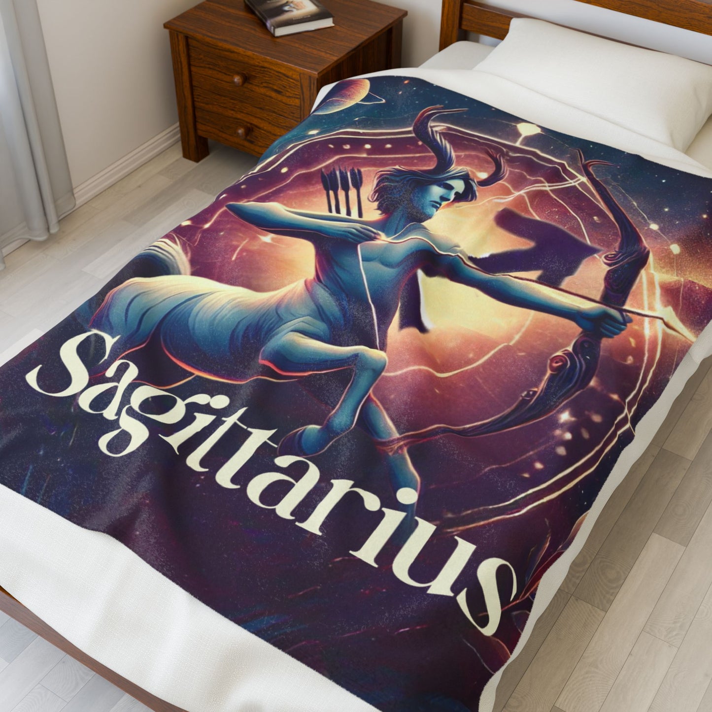 Sagittarius Velveteen Plush Blanket - Cozy Astrology Decor for Star Sign Lovers