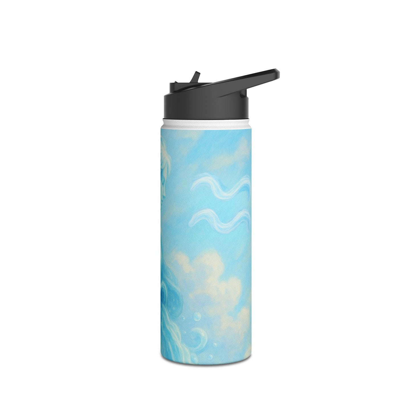 Aquarius Dreamy Goddess Water Bottle, Inspirational Hydration Gift, Eco-Friendly Travel Mug, Motivational Gym Bottle, Serenity Water Flask