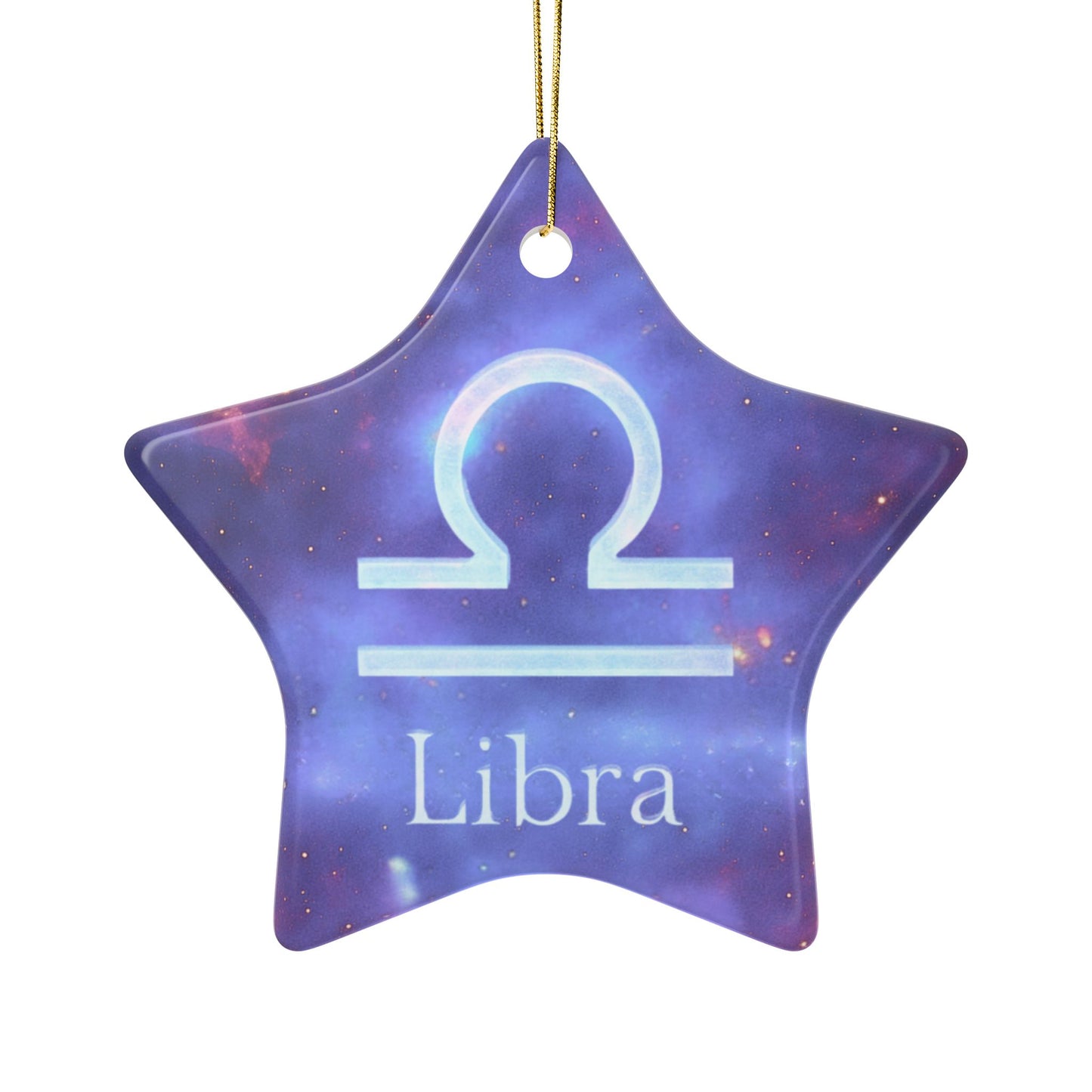 Libra Ceramic Ornament – 2-Side Print – Zodiac Gift Personalized Home Decor