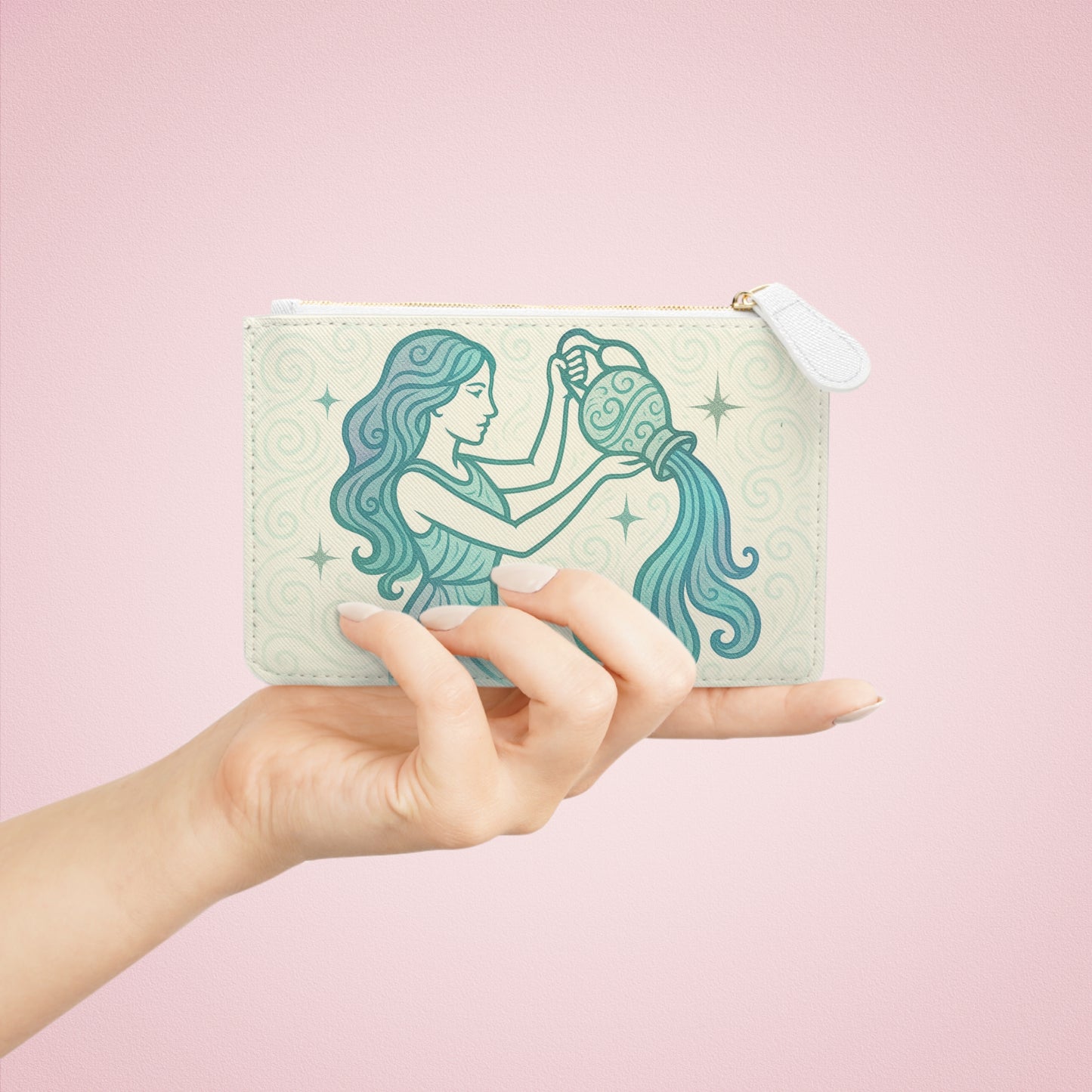 Aquarius Mini Clutch Bag, Zodiac Clutch, Astrology Wallet, Astrology Gift, Horoscope Accessory