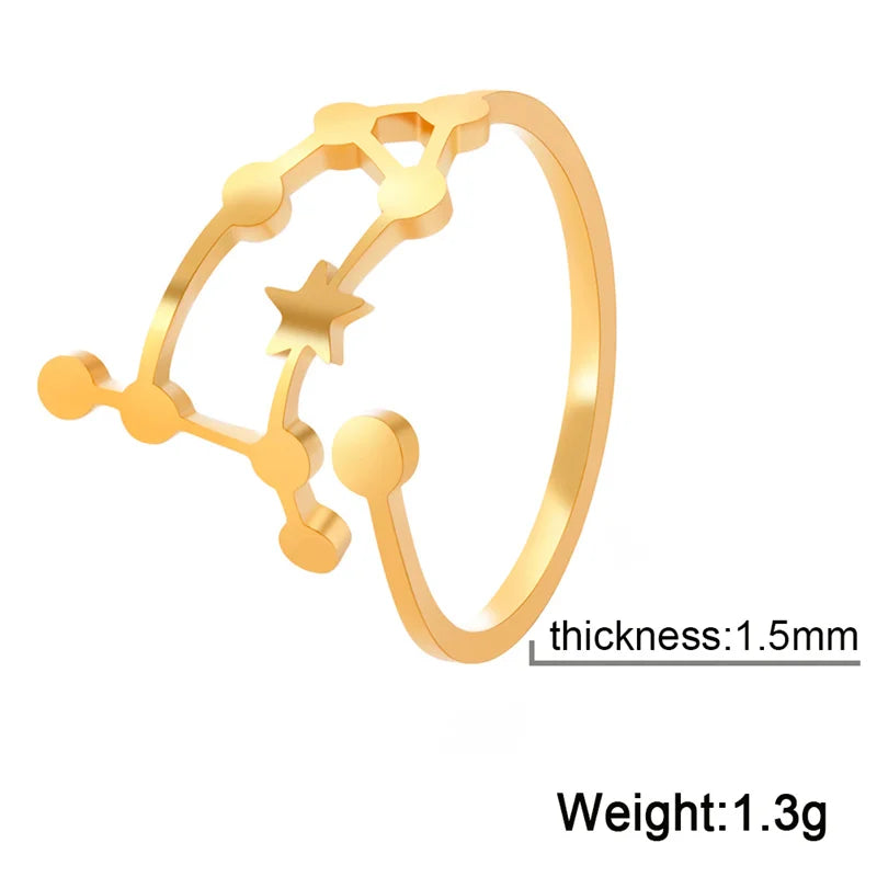 Cosmic Constellation Rings - 12 constellation rings, adjustable rings, gifts for astrology lovers