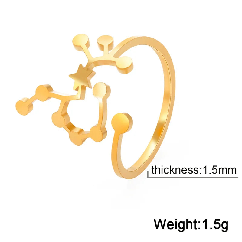 Cosmic Constellation Rings - 12 constellation rings, adjustable rings, gifts for astrology lovers