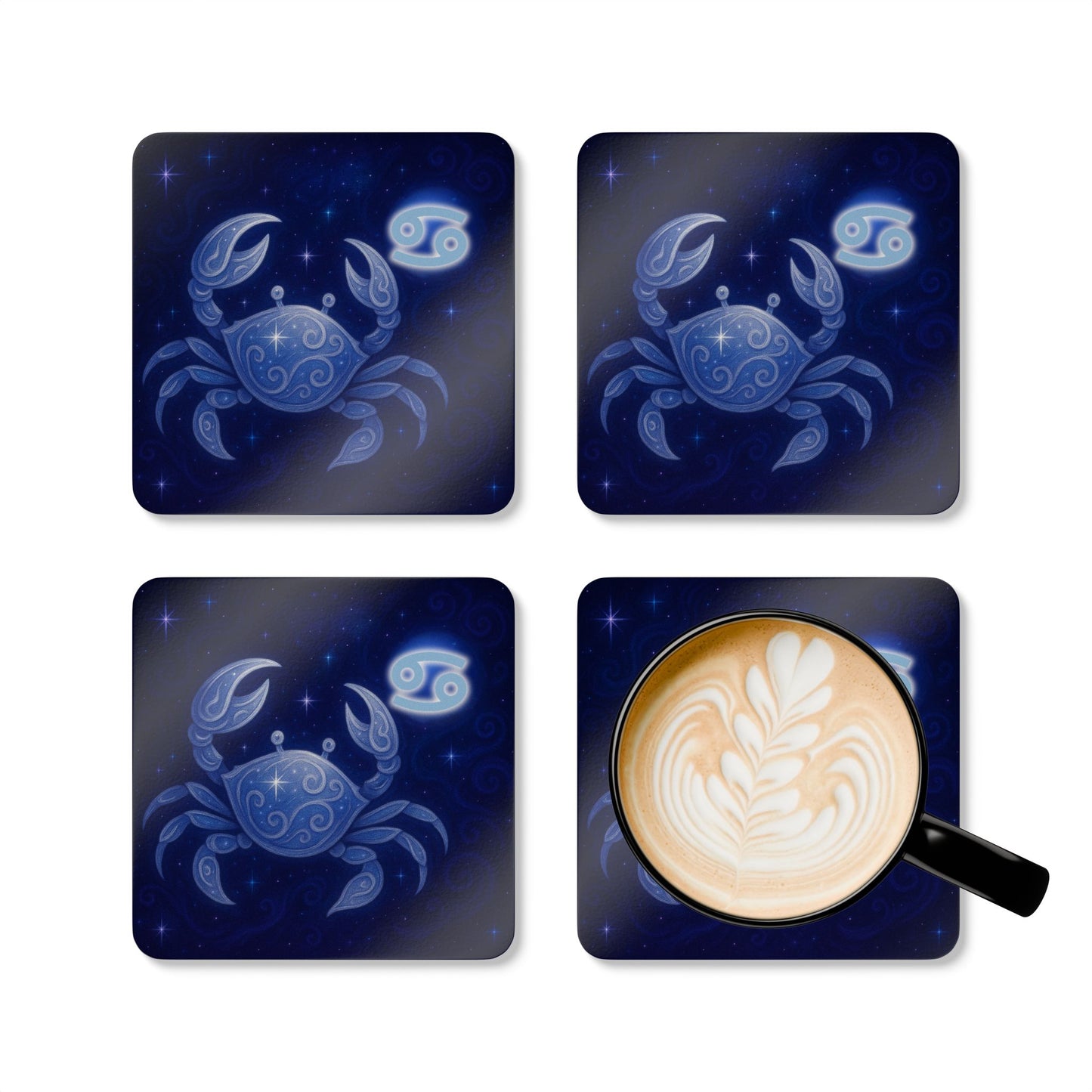 Astrology Crab Corkwood Coaster Set - Zodiac Home Decor