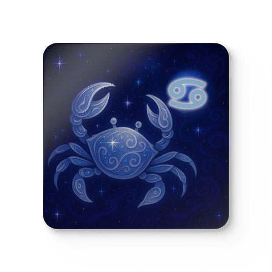 Astrology Crab Corkwood Coaster Set - Zodiac Home Decor