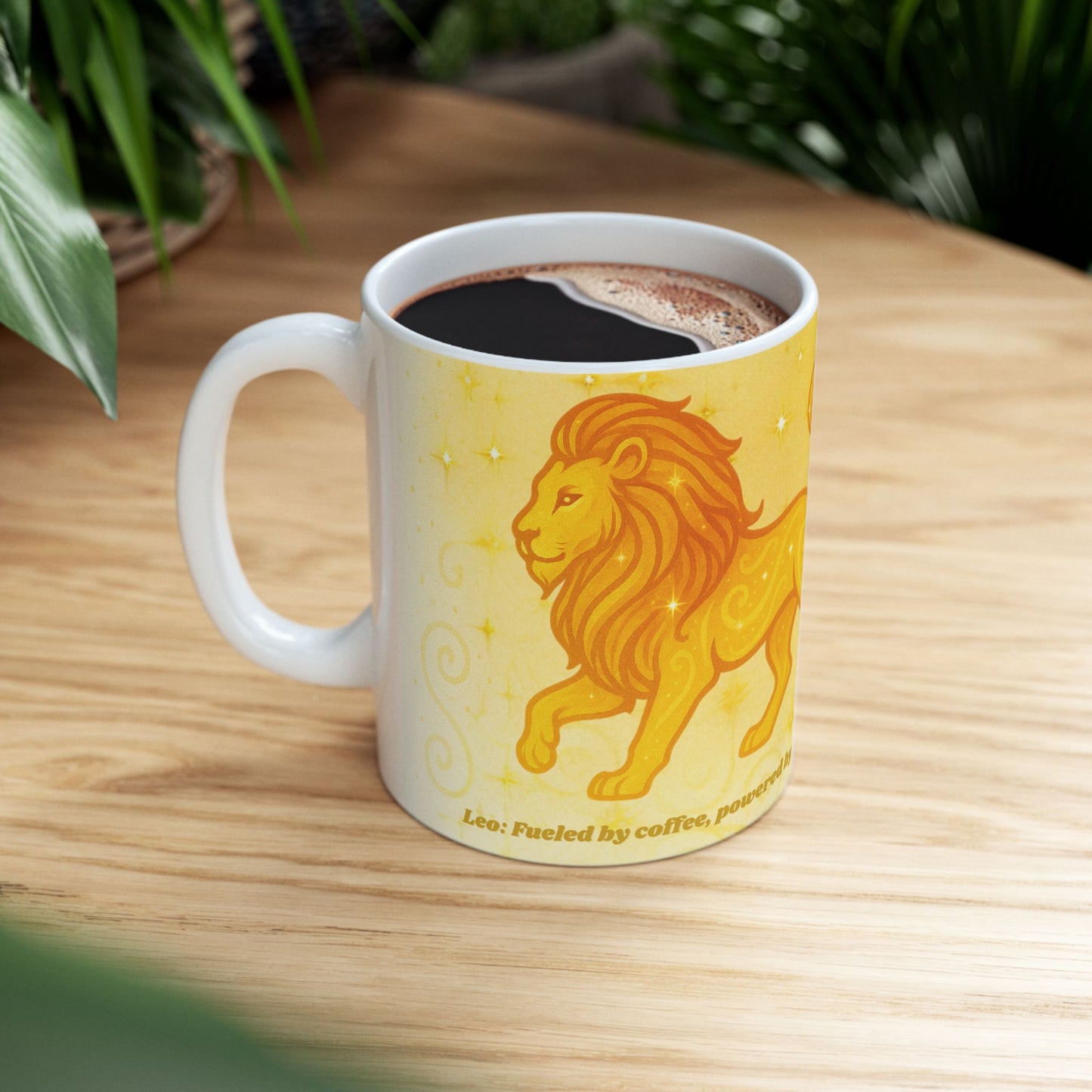 Lion Ceramic Mug - 11oz & 15oz - Perfect for Coffee Lovers and Zodiac Enthusiasts