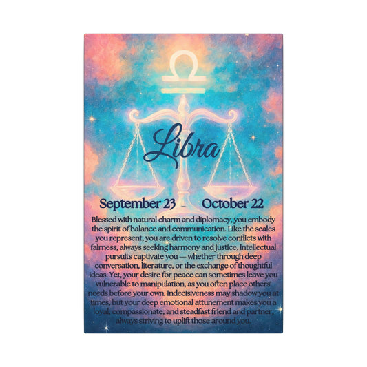 Libra Zodiac Canvas Art - Stretched Wall Decor for Balance & Harmony