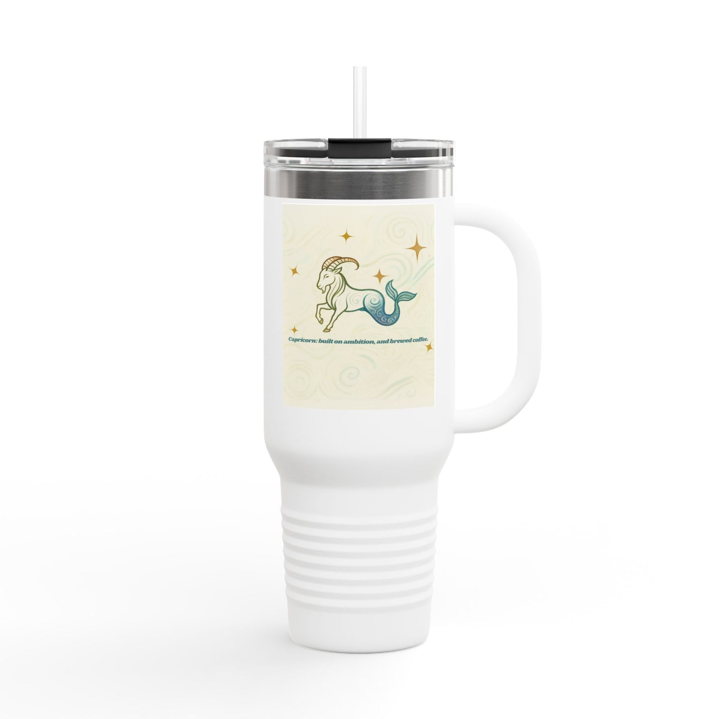 Capricorn Insulated Travel Mug - 40oz Adventure Cup with Inspirational Quote