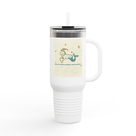 Capricorn Insulated Travel Mug - 40oz Adventure Cup with Inspirational Quote