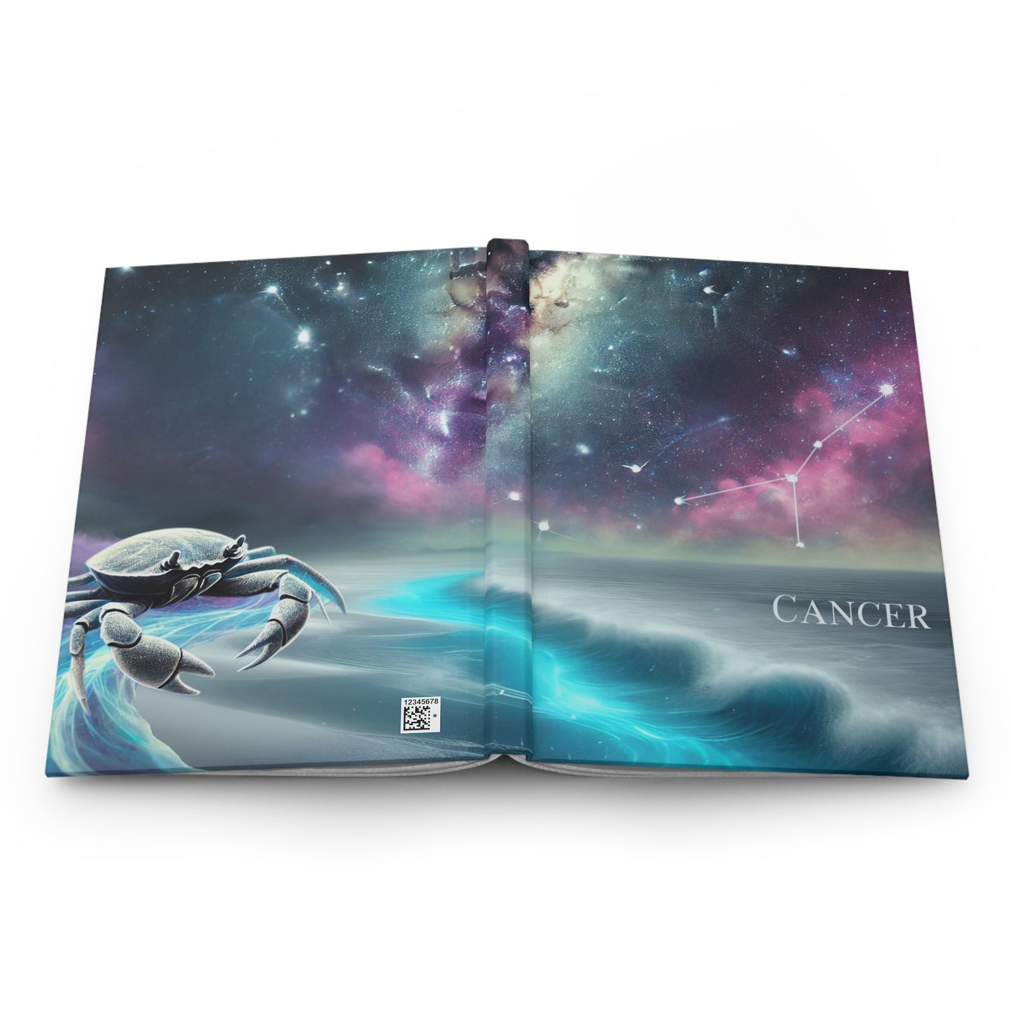 Cancer Hardcover Journal | Cosmic Crab Design | Perfect for Star Sign Lovers