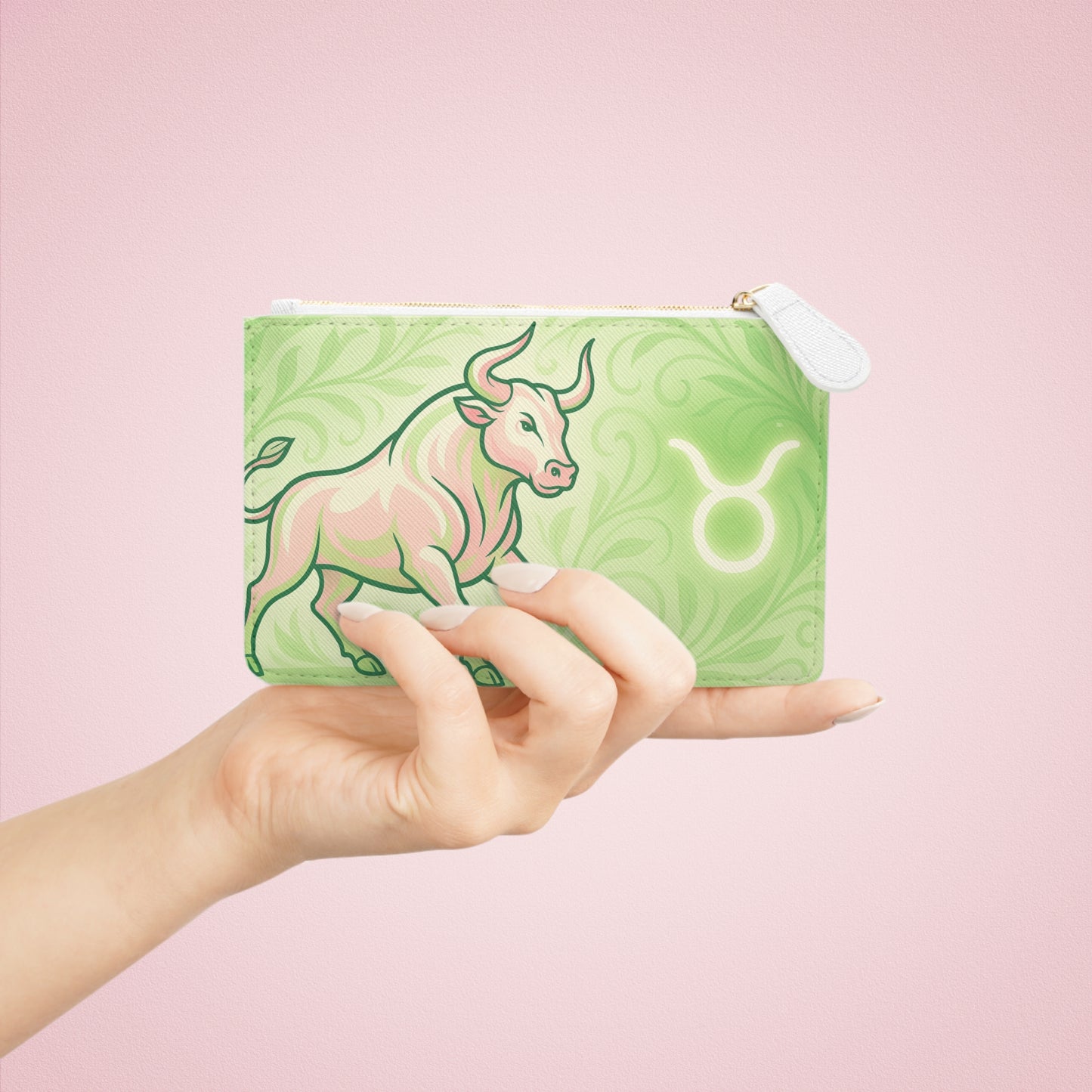 Taurus Mini Clutch Bag, Zodiac Accessories, Astrology Gift, Floral Wallet, Celestial Fashion, Horoscope Clutch