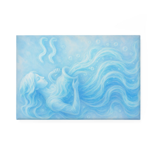Serene Aquarius Button Magnet, Airy Decor, Gifts for Aquarians, Inspirational Fridge Magnet, Cute Kitchen Decor, Coastal Home Accessories