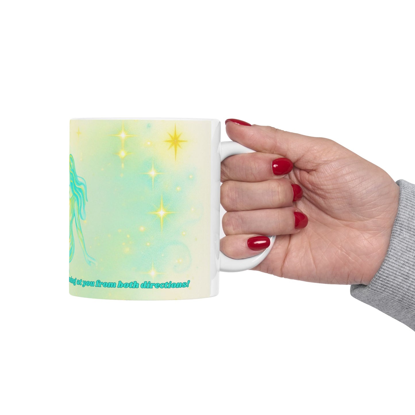 Gemini Zodiac Ceramic Mug - 11oz & 15oz - Mystical Twin Design for Astrology Lovers