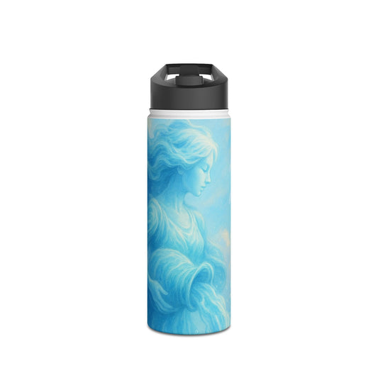 Aquarius Dreamy Goddess Water Bottle, Inspirational Hydration Gift, Eco-Friendly Travel Mug, Motivational Gym Bottle, Serenity Water Flask