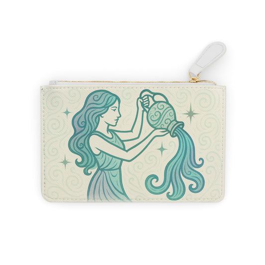 Aquarius Mini Clutch Bag, Zodiac Clutch, Astrology Wallet, Astrology Gift, Horoscope Accessory