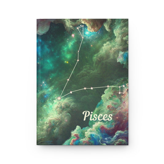 Pisces Hardcover Journal - Cosmic Design for Zodiac Lovers