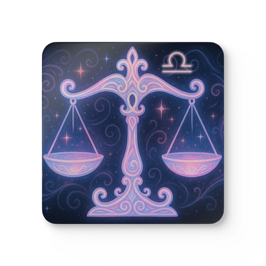 Astrological Libra Balance Coaster Set - Zodiac Decor for Home & Celebrations