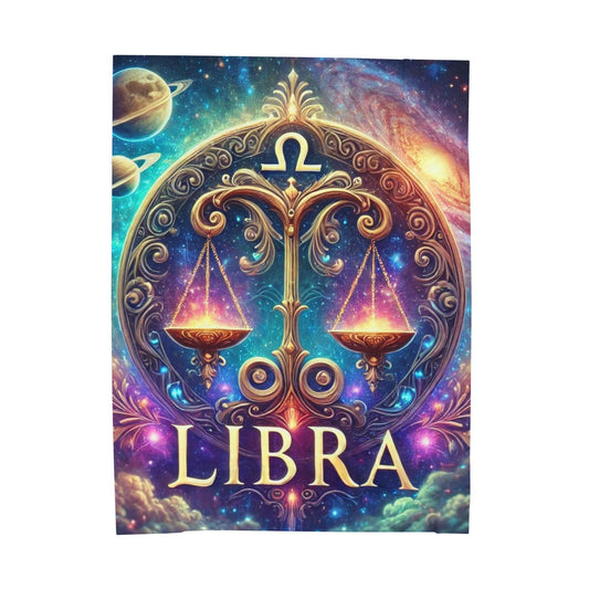 Libra Velveteen Plush Blanket - Astrological Cozy Throw for Astrology Lovers