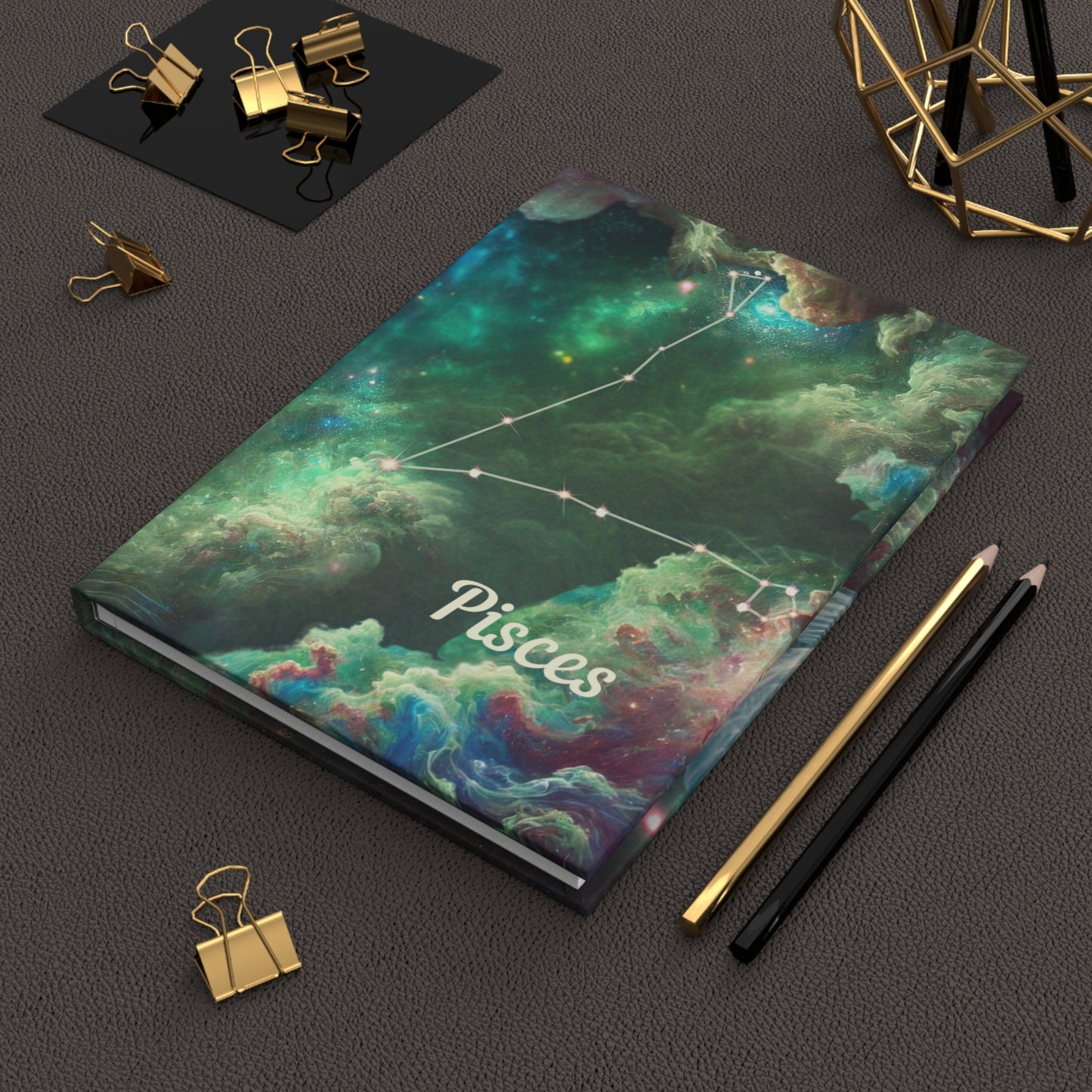 Pisces Hardcover Journal - Cosmic Design for Zodiac Lovers