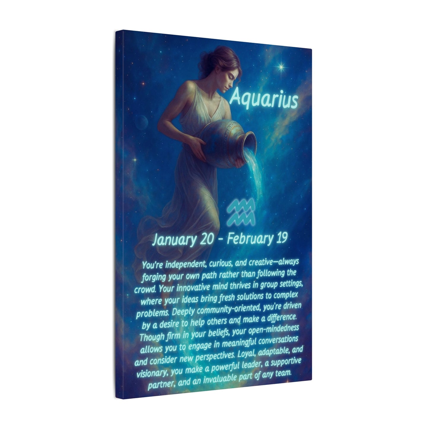 Aquarius Zodiac Canvas Art - Inspirational Wall Decor for Astrology Lovers