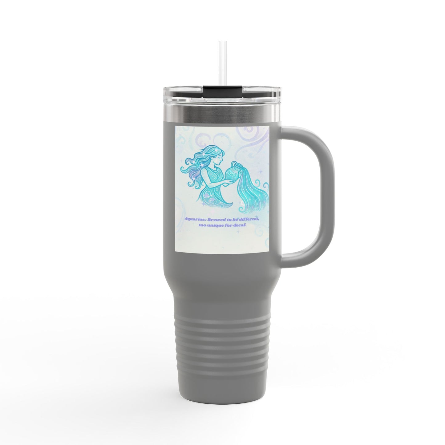 Aquarius-Themed Insulated Travel Mug, Perfect for Astrology Lovers, Gifts for Friends, Summer Road Trips, Relaxing Moments, Fun Hydration