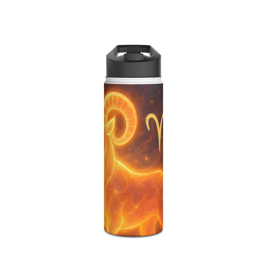 Aries Zodiac Stainless Steel Water Bottle | Astrology Gift, Personalized Drinkware, Motivational Sports Bottle