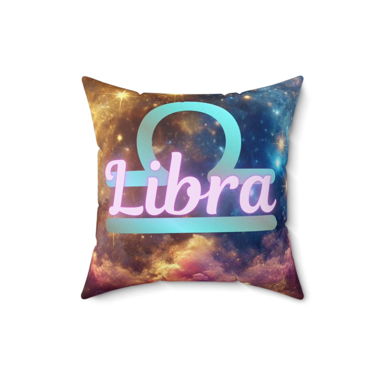 Libra Zodiac Spun Polyester Decorative Pillow - Cosmic Balance Design