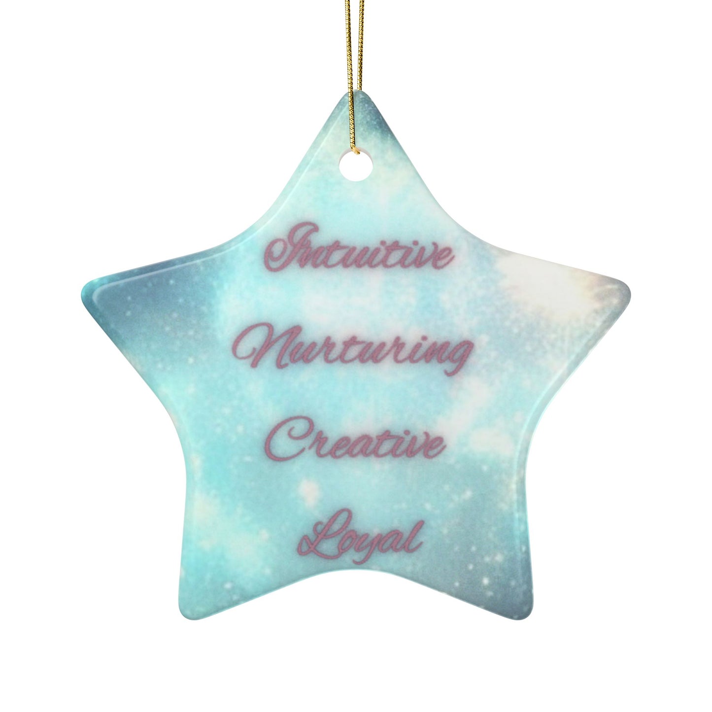 Cancer Zodiac Ceramic Ornament - Intuitive, Nurturing, Creative, Loyal