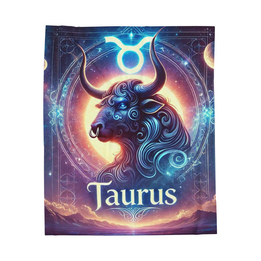 Taurus Velveteen Plush Astrology Blanket