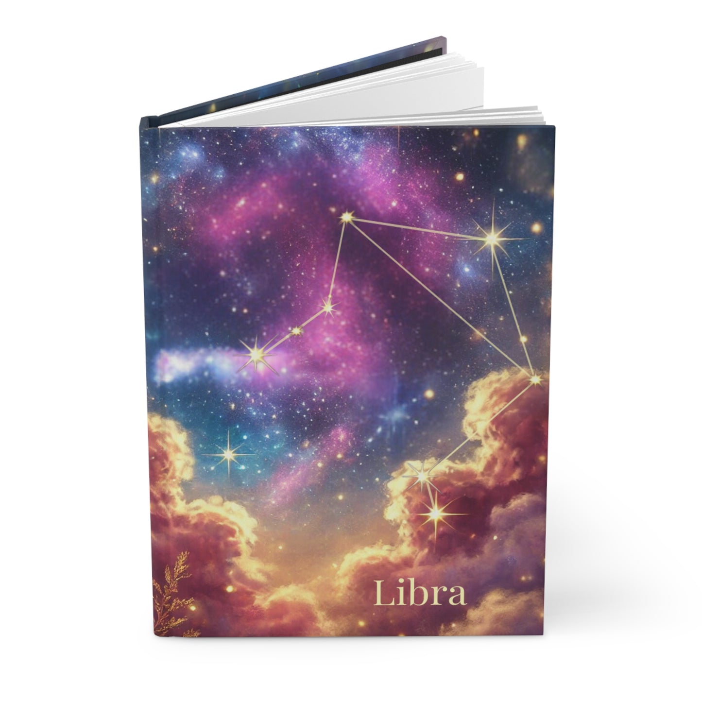 Libra Hardcover Journal - Celestial Astrology Design for Star Sign Lovers
