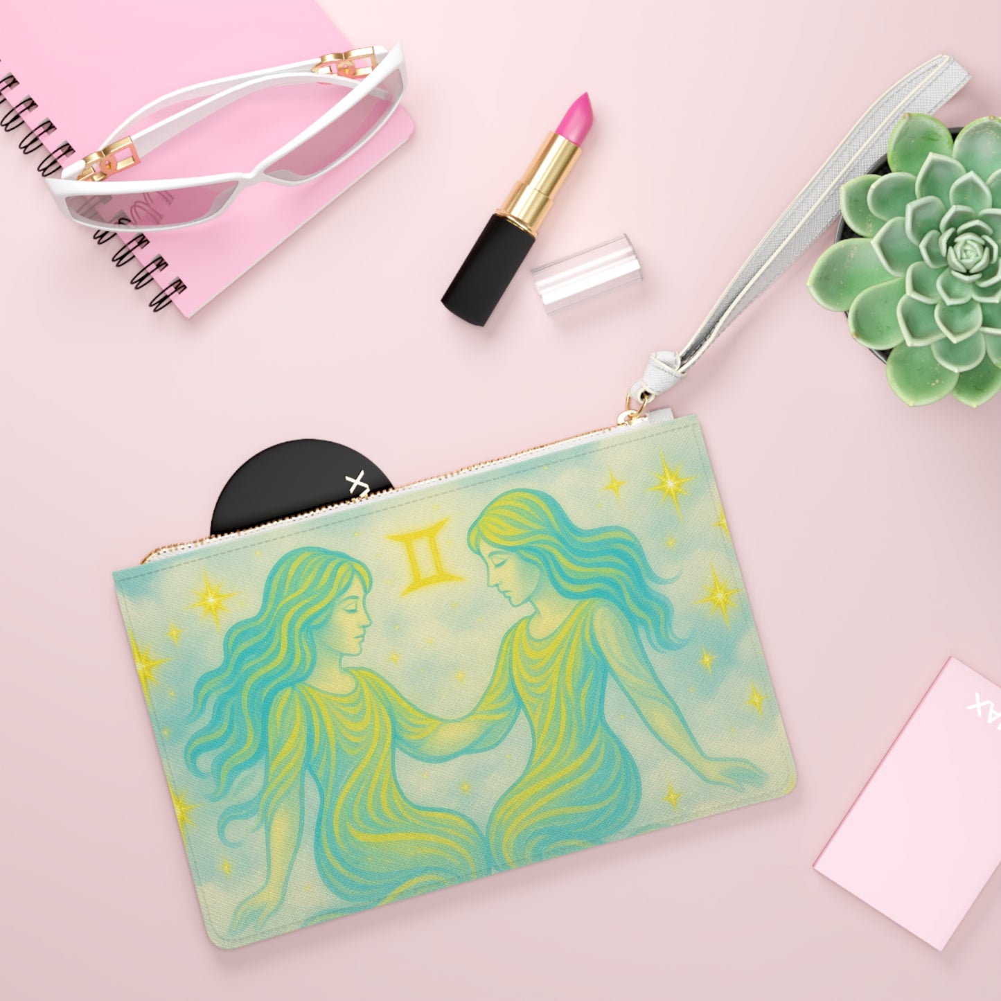 Gemini Zodiac Clutch Bag - Celestial Design for Astrological Lovers