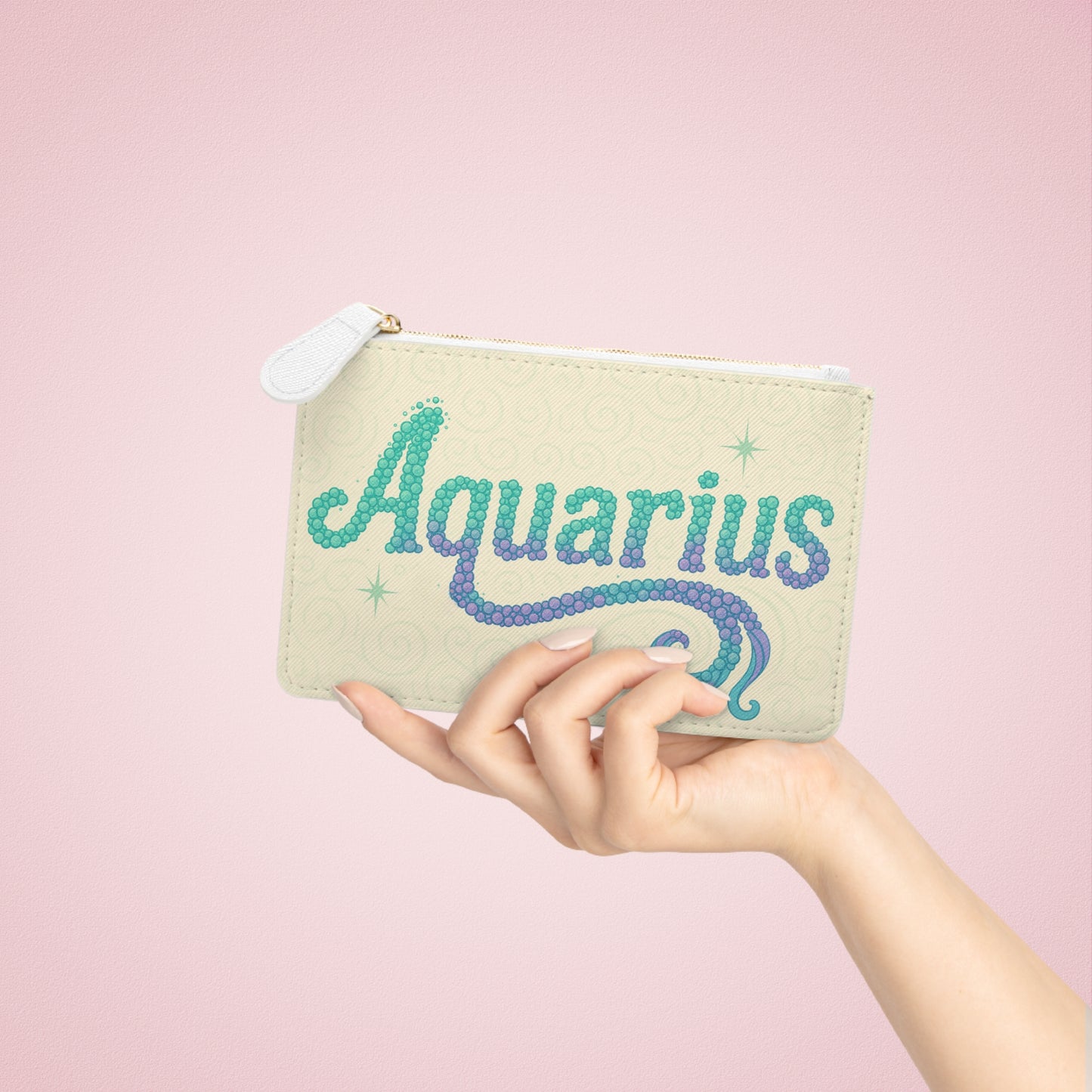 Aquarius Mini Clutch Bag, Zodiac Clutch, Astrology Wallet, Astrology Gift, Horoscope Accessory