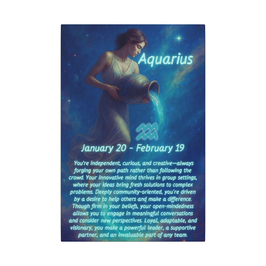 Aquarius Zodiac Canvas Art - Inspirational Wall Decor for Astrology Lovers