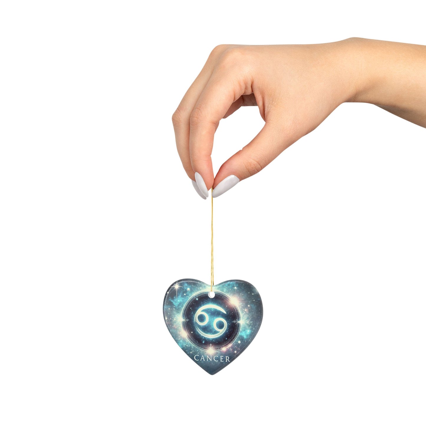 Cancer Zodiac Ceramic Ornament - Intuitive, Nurturing, Creative, Loyal
