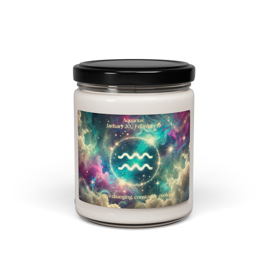 Aquarius Scented Soy Candle - 9oz Zodiac Candle for Astrology Lovers