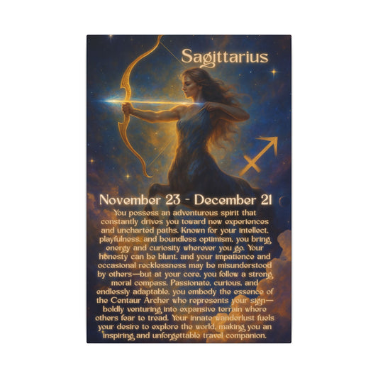 Sagittarius Wall Art - Zodiac Canvas Print for Astrology Lovers