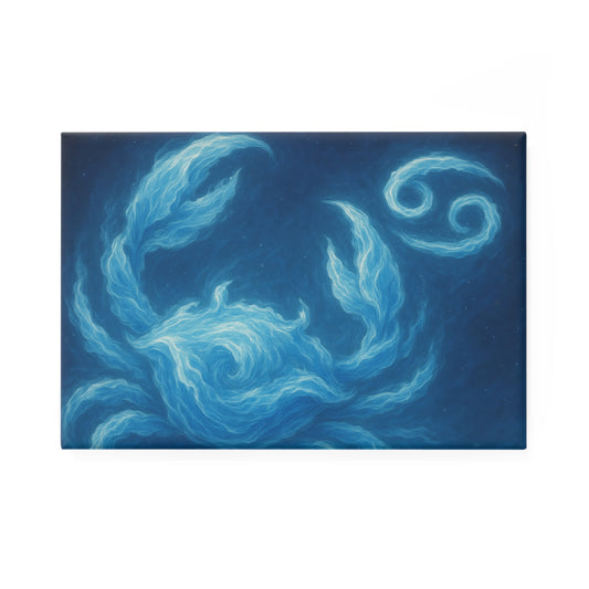 Artistic Ocean-Inspired Button Magnet, Decorative Refrigerator Magnet, Home Decor, Sea-Themed Accent, Gift for Ocean Lovers