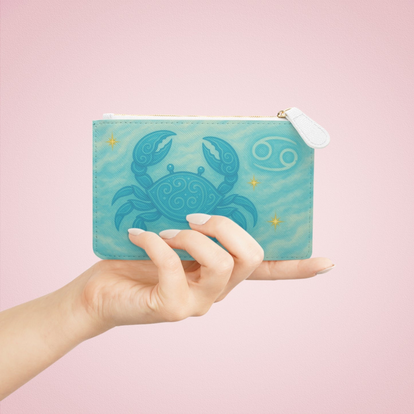 Cancer Zodiac Mini Clutch Bag, Astrology Wallet, Horoscope Accessory, Gift for Cancer, Zodiac Gift, Cute Clutch for Astrologers