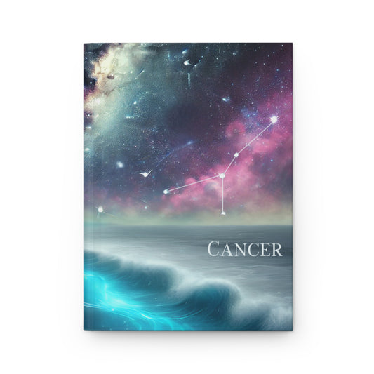 Cancer Hardcover Journal | Cosmic Crab Design | Perfect for Star Sign Lovers