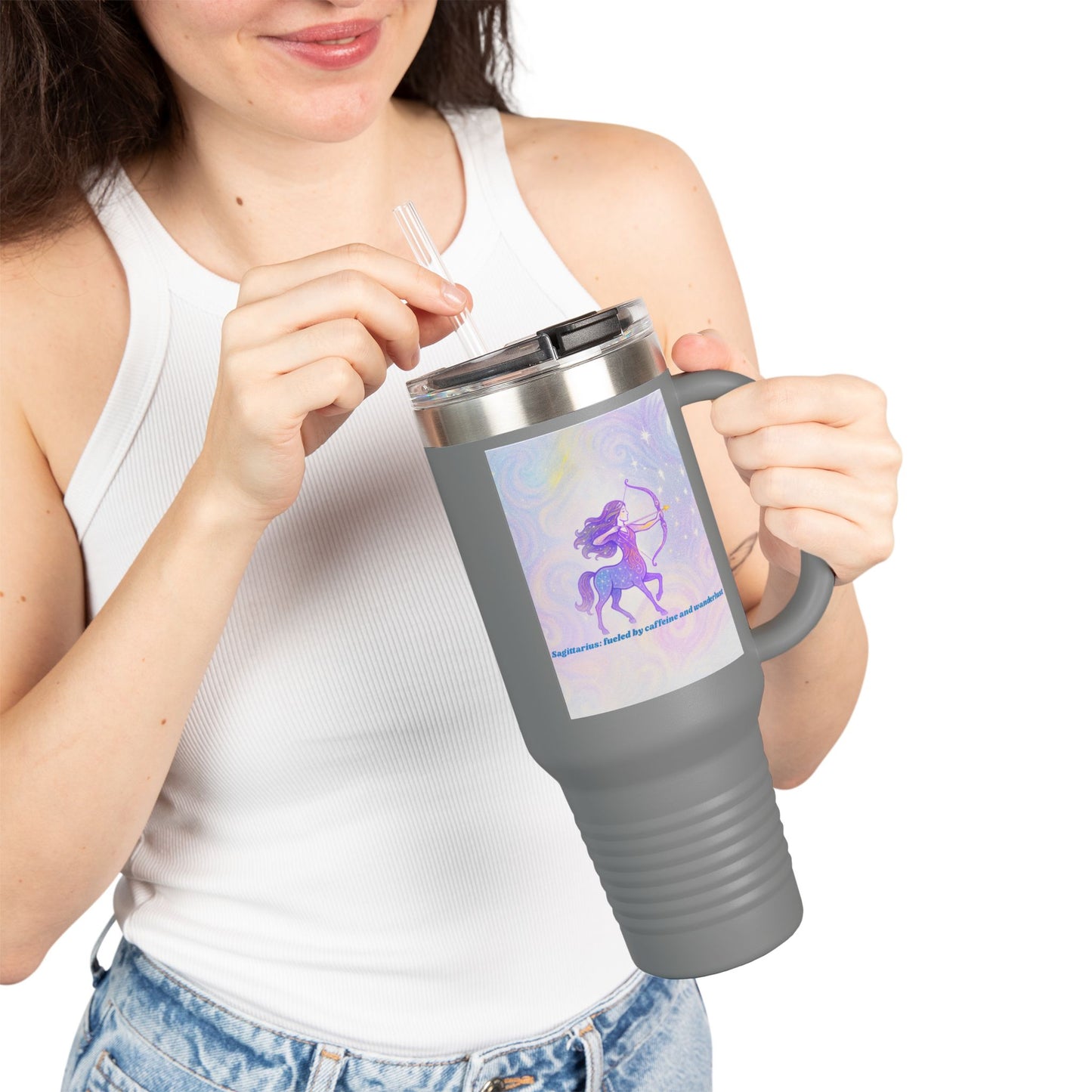 Sagittarius Insulated Travel Mug - 40oz with Celestial Design