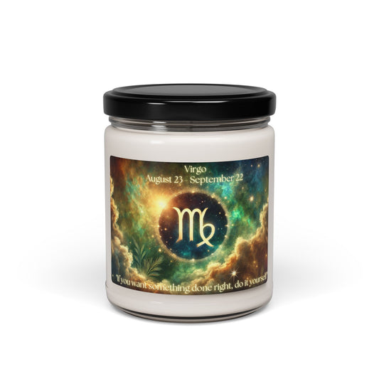 Virgo Zodiac Scented Soy Candle - Astrological Décor for Spiritual Homes