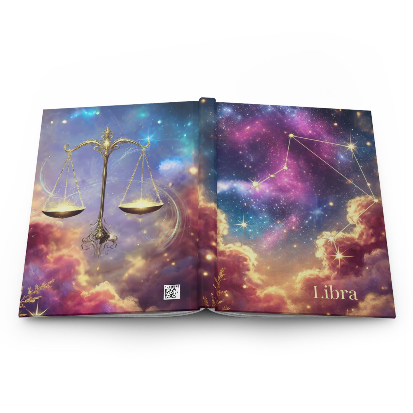 Libra Hardcover Journal - Celestial Astrology Design for Star Sign Lovers