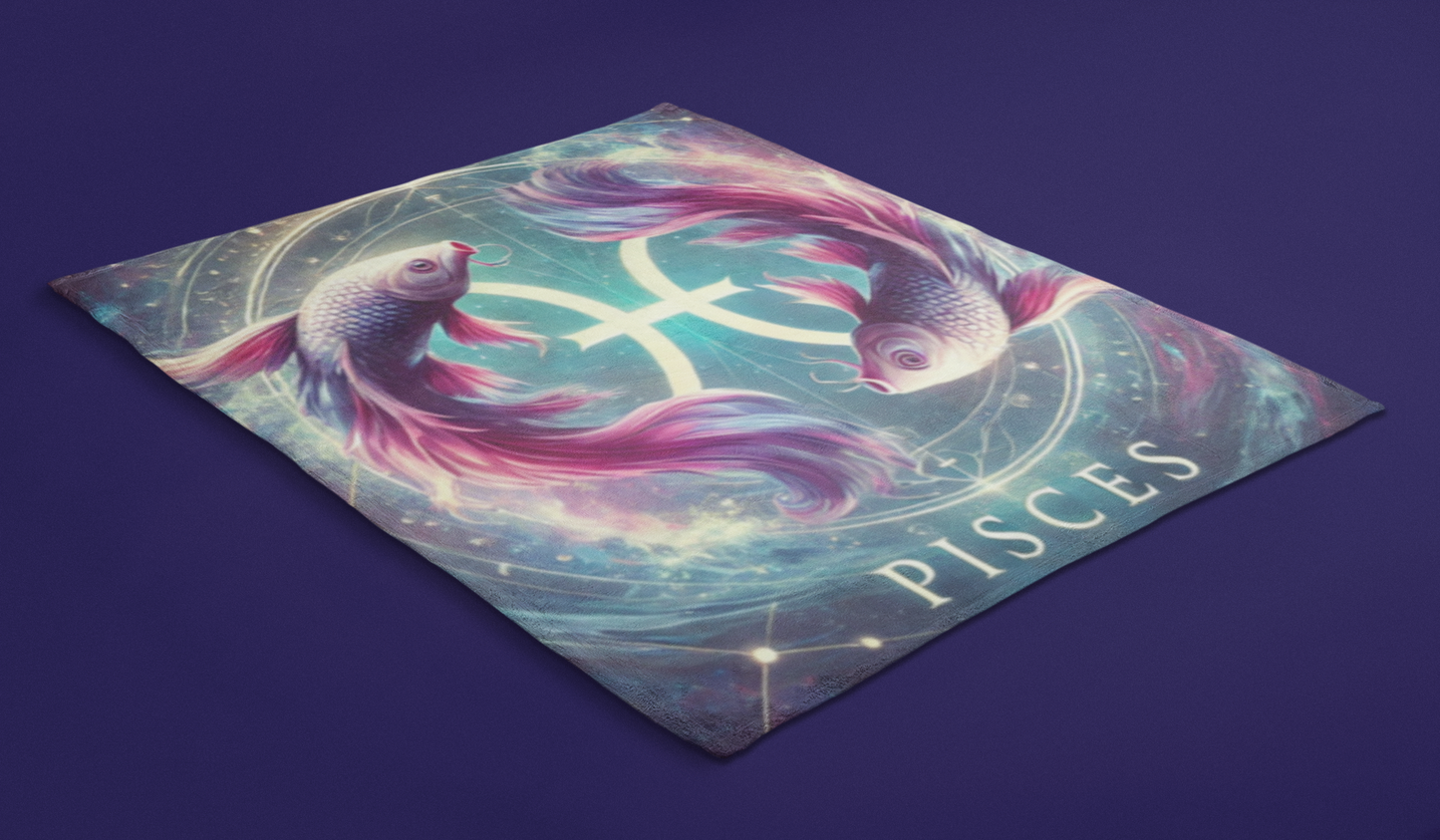 Pisces Zodiac Velveteen Plush Blanket - Cozy Astrology Decor