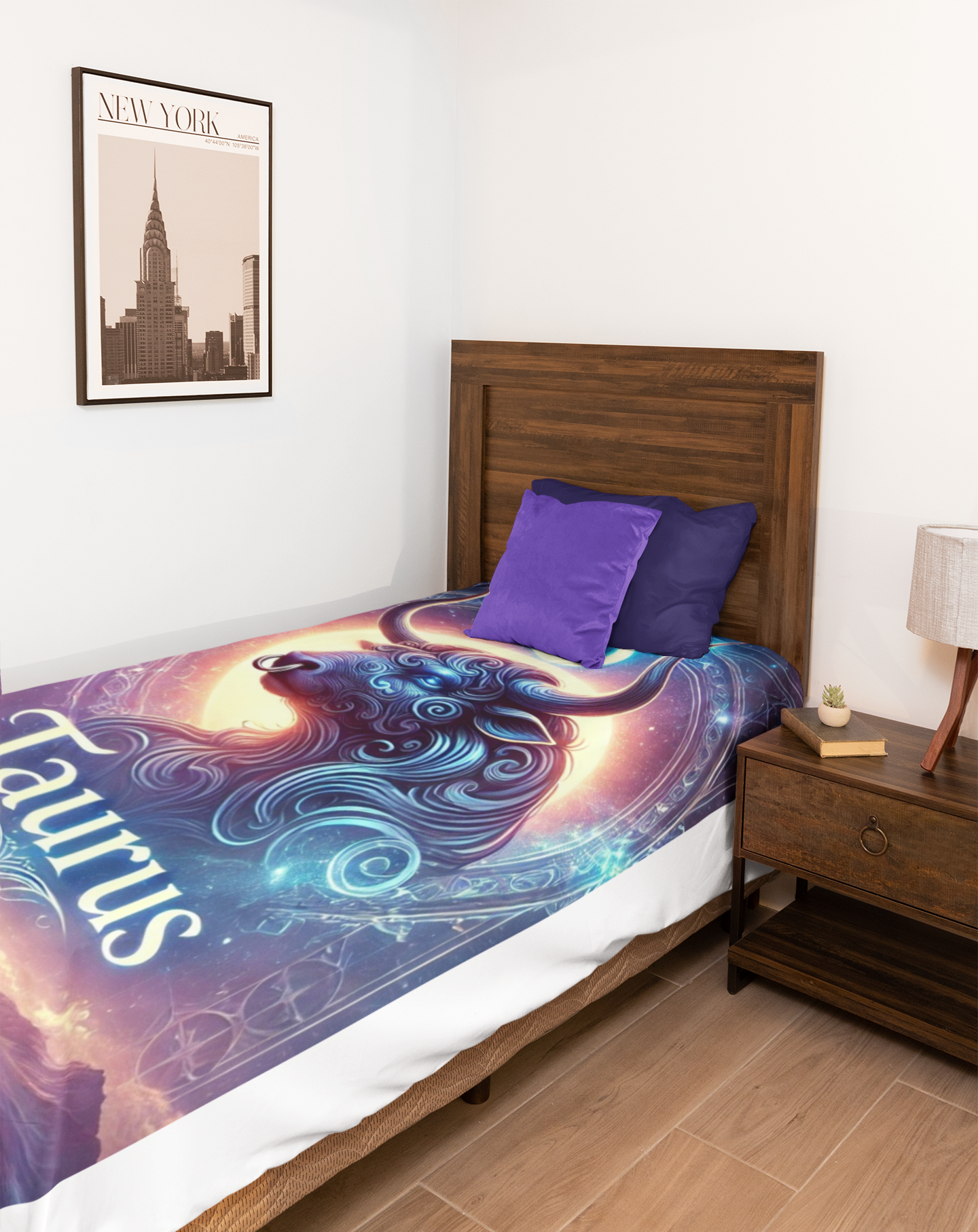 Taurus Velveteen Plush Astrology Blanket