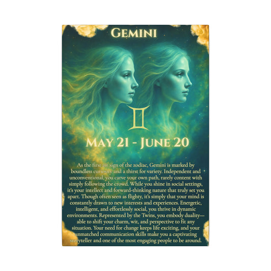 Gemini Zodiac Canvas Print - Astrological Art for Home Decor