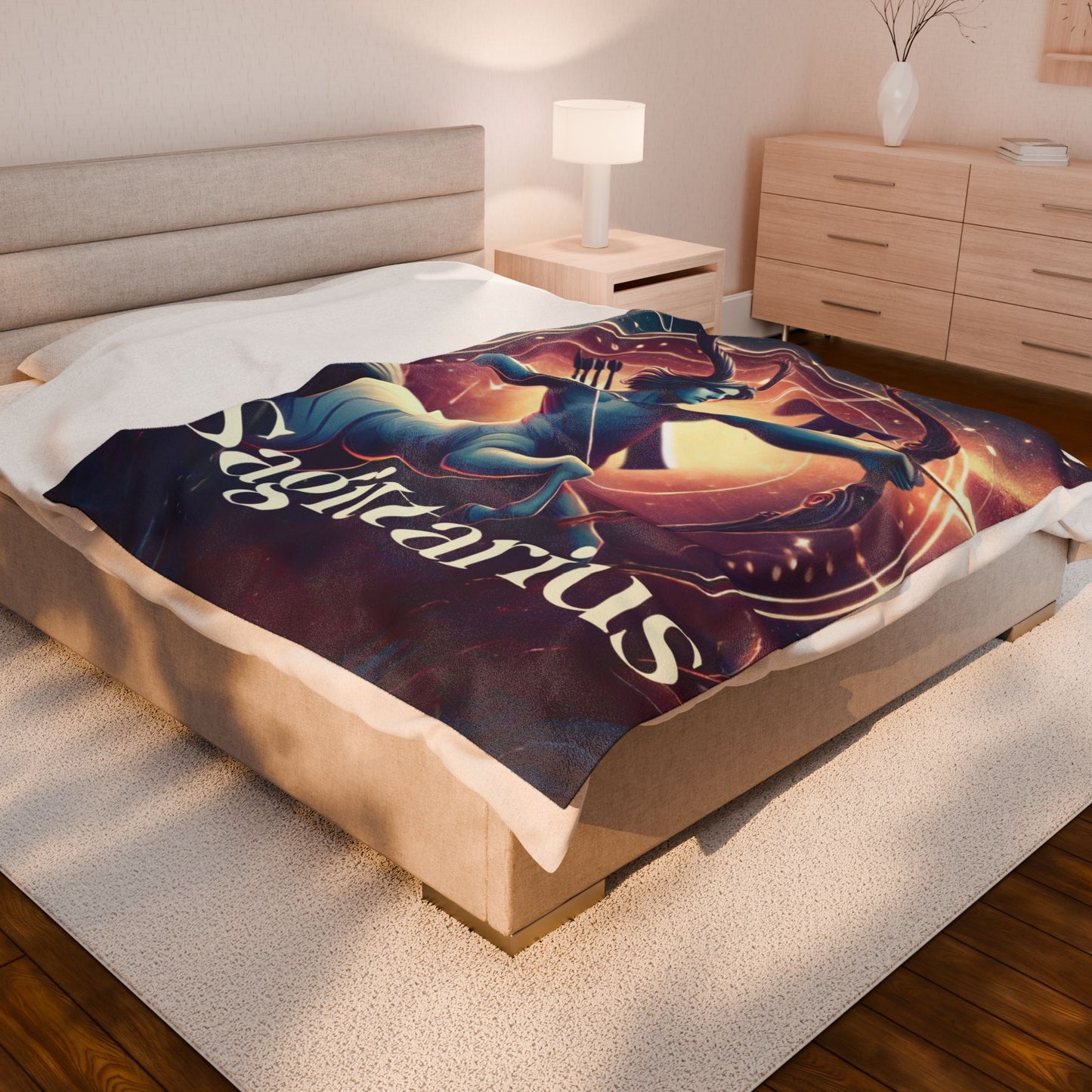 Sagittarius Velveteen Plush Blanket - Cozy Astrology Decor for Star Sign Lovers