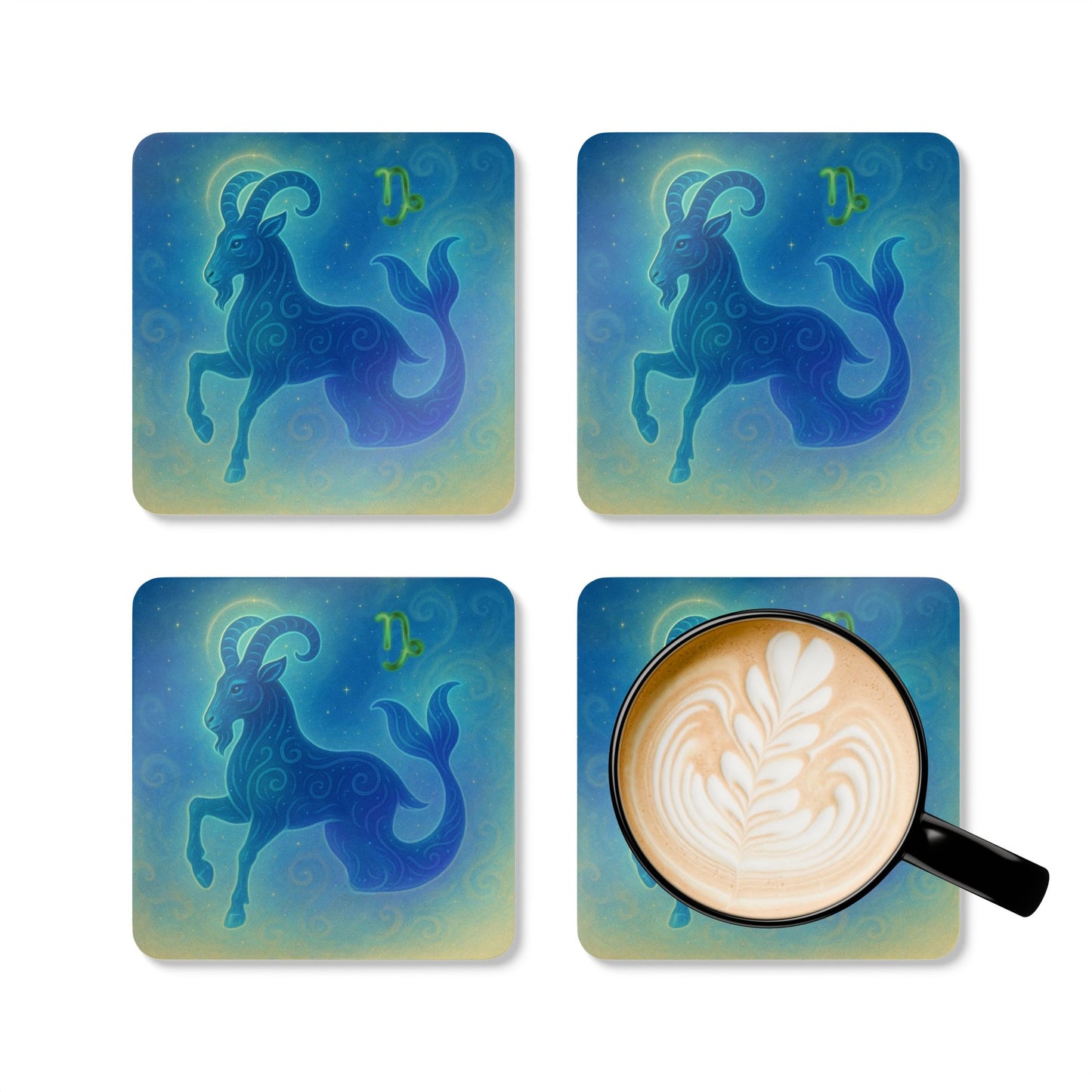 Zodiac Capricorn Coaster Set - Astrological Decor for Home