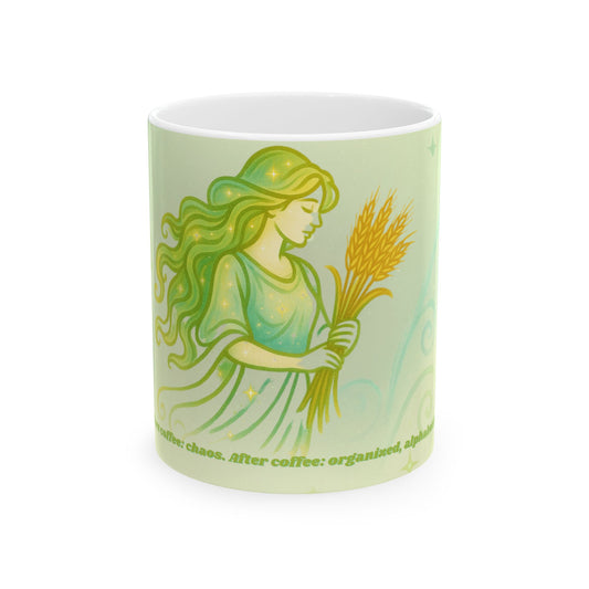Serene Virgo Goddess Ceramic Mug - 11oz & 15oz